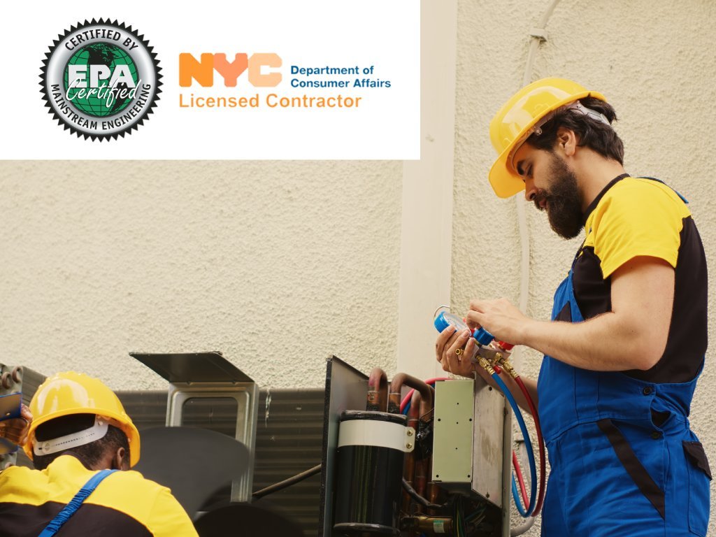 Modern HVAC equipment installation